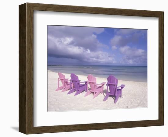 Beach Chairs and Ocean, U.S. Virgin Islands-Bill Bachmann-Framed Photographic Print