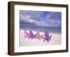 Beach Chairs and Ocean, U.S. Virgin Islands-Bill Bachmann-Framed Photographic Print