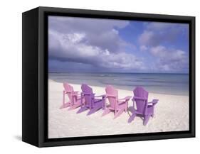 Beach Chairs and Ocean, U.S. Virgin Islands-Bill Bachmann-Framed Stretched Canvas