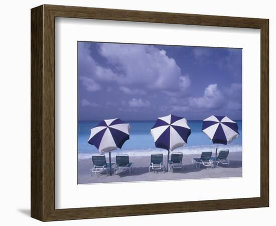 Beach Chairs and Ocean, U.S. Virgin Islands-Bill Bachmann-Framed Photographic Print