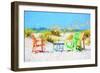 Beach Chairs - In the Style of Oil Painting-Philippe Hugonnard-Framed Giclee Print