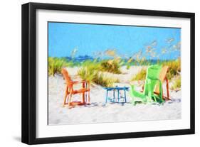 Beach Chairs - In the Style of Oil Painting-Philippe Hugonnard-Framed Giclee Print