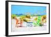 Beach Chairs - In the Style of Oil Painting-Philippe Hugonnard-Framed Giclee Print