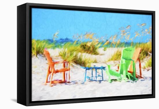 Beach Chairs - In the Style of Oil Painting-Philippe Hugonnard-Framed Stretched Canvas