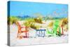 Beach Chairs - In the Style of Oil Painting-Philippe Hugonnard-Stretched Canvas