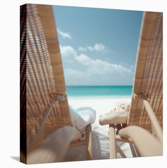 Beach Chairs on a Beach-null-Stretched Canvas