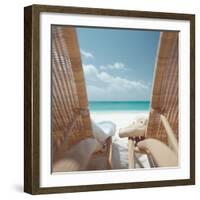 Beach Chairs on a Beach-null-Framed Photographic Print