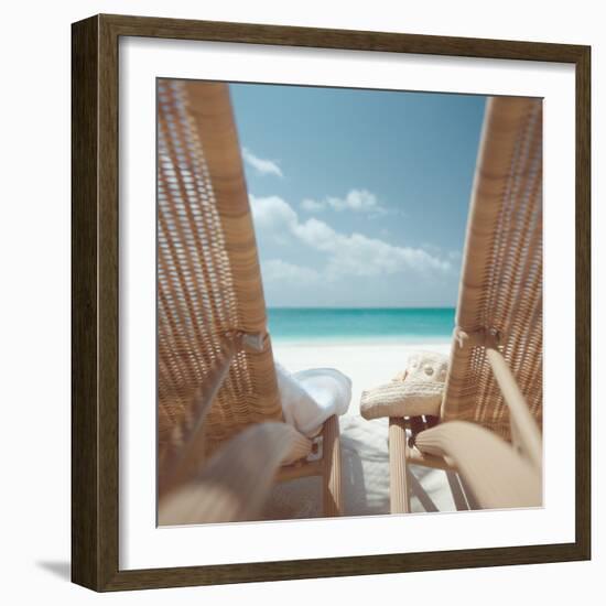Beach Chairs on a Beach-null-Framed Photographic Print