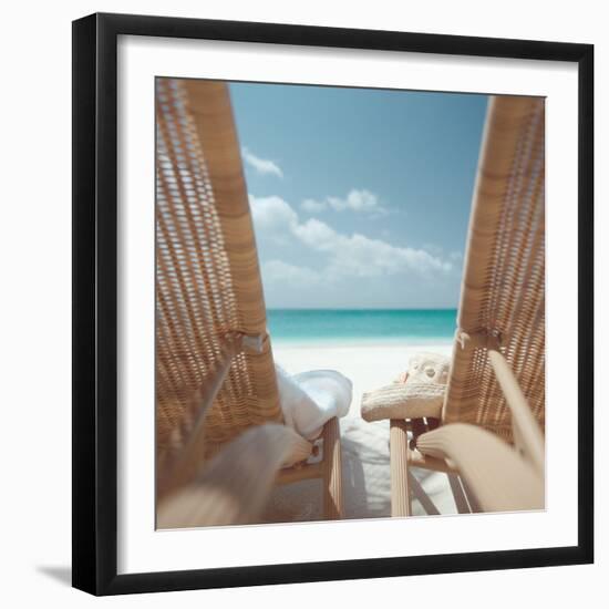 Beach Chairs on a Beach-null-Framed Photographic Print