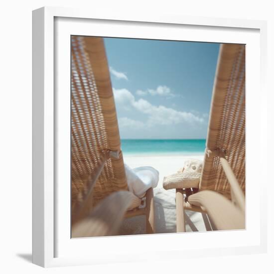 Beach Chairs on a Beach-null-Framed Photographic Print