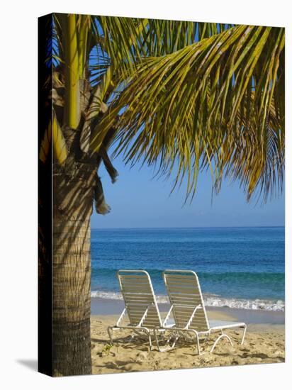 Beach Chairs on Grand Anse Beach, Grenada, Windward Islands, Caribbean-Michael DeFreitas-Stretched Canvas