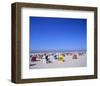 Beach chairs on Nordstrand, Langeoog, East Frisian Islands, Lower Saxony, Germany-null-Framed Art Print