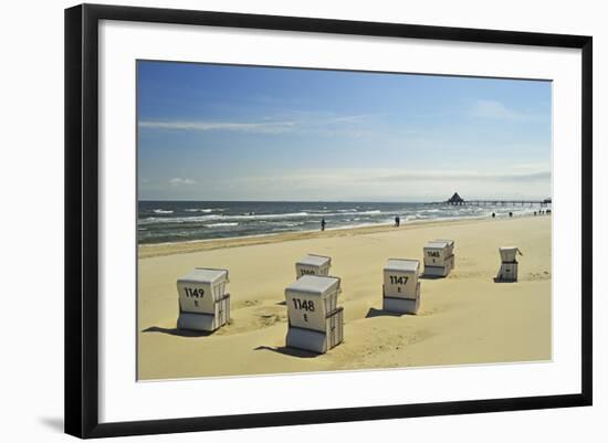 Beach Chairs, Usedom, Baltic Sea, Mecklenburg-Vorpommern, Germany, Europe-Jochen Schlenker-Framed Photographic Print