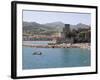 Beach, Chateau Royal, Collioure, Pyrenees-Orientales, Languedoc, France, Europe-Martin Child-Framed Photographic Print