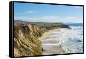 Beach cliffs of Half Moon Bay, California-Bill Bachmann-Framed Stretched Canvas