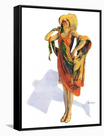 "Beach Costume,"August 9, 1930-Guy Hoff-Framed Stretched Canvas