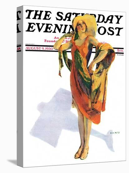 "Beach Costume," Saturday Evening Post Cover, August 9, 1930-Guy Hoff-Stretched Canvas