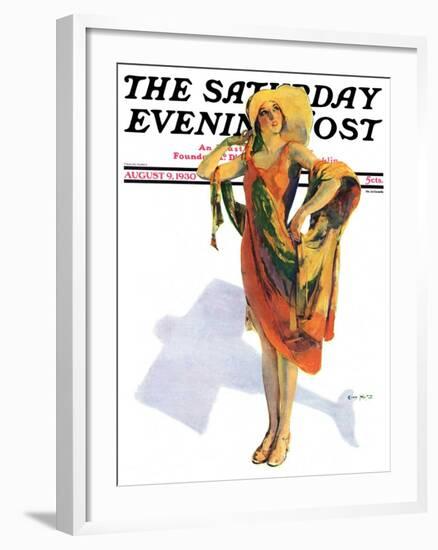 "Beach Costume," Saturday Evening Post Cover, August 9, 1930-Guy Hoff-Framed Giclee Print