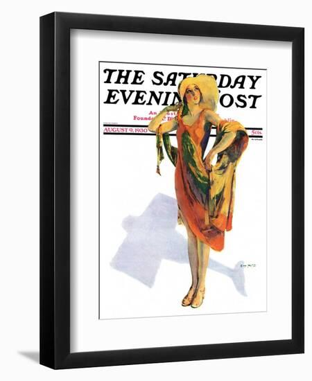 "Beach Costume," Saturday Evening Post Cover, August 9, 1930-Guy Hoff-Framed Giclee Print