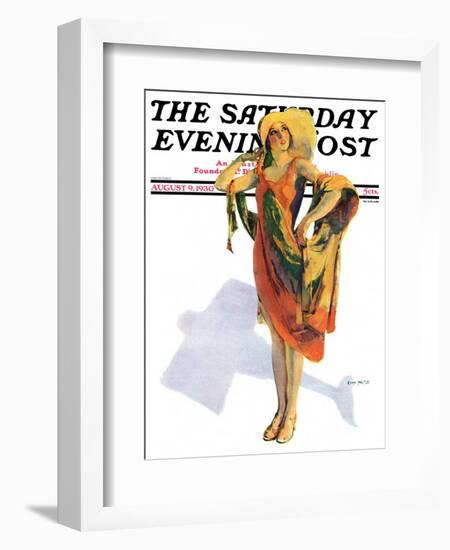 "Beach Costume," Saturday Evening Post Cover, August 9, 1930-Guy Hoff-Framed Giclee Print