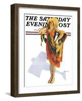 "Beach Costume," Saturday Evening Post Cover, August 9, 1930-Guy Hoff-Framed Giclee Print