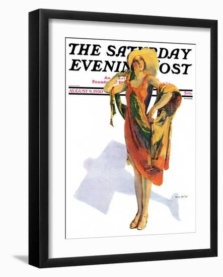 "Beach Costume," Saturday Evening Post Cover, August 9, 1930-Guy Hoff-Framed Giclee Print