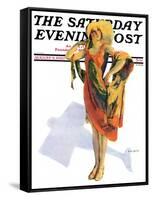 "Beach Costume," Saturday Evening Post Cover, August 9, 1930-Guy Hoff-Framed Stretched Canvas