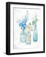 Beach Cottage Florals II - No Shells-Danhui Nai-Framed Art Print