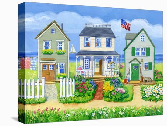 Beach Cottages-Geraldine Aikman-Stretched Canvas