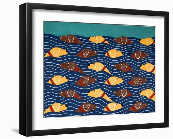 Beach Cover Sheet Choc Yel-Stephen Huneck-Framed Giclee Print