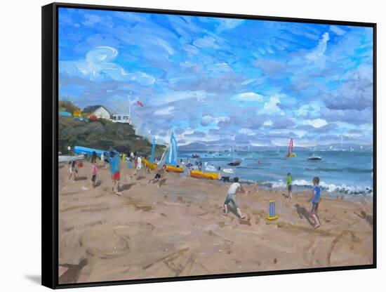 Beach Cricket, Abersoch, 2013-Andrew Macara-Framed Stretched Canvas