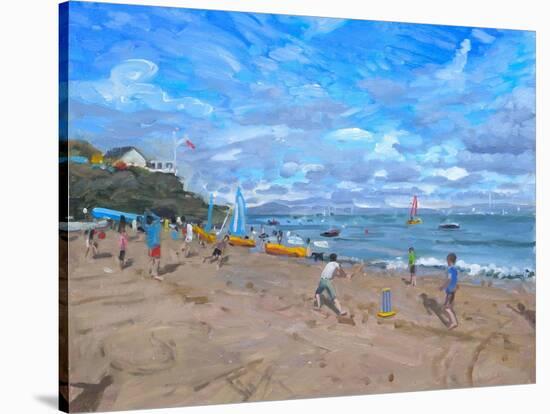 Beach Cricket, Abersoch, 2013-Andrew Macara-Stretched Canvas