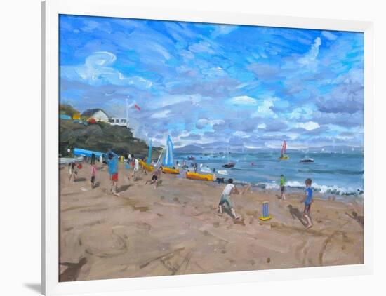 Beach Cricket, Abersoch, 2013-Andrew Macara-Framed Giclee Print