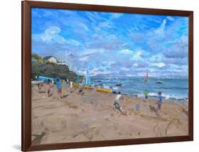 Beach Cricket, Abersoch, 2013-Andrew Macara-Framed Giclee Print