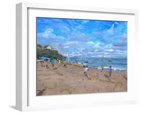 Beach Cricket, Abersoch, 2013-Andrew Macara-Framed Giclee Print