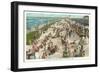 Beach Crowd, Savannah Beach, Georgia-null-Framed Art Print