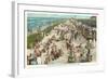 Beach Crowd, Savannah Beach, Georgia-null-Framed Art Print