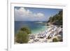 Beach Crowded with Holidaymakers, Kassiopi, Corfu, Ionian Islands, Greek Islands, Greece, Europe-Ruth Tomlinson-Framed Photographic Print