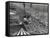 Beach Crowds as Seen from the Parachute Jump at Steeple Park, Coney Island, NY, 1950-null-Framed Stretched Canvas