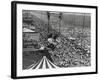 Beach Crowds as Seen from the Parachute Jump at Steeple Park, Coney Island, NY, 1950-null-Framed Photo