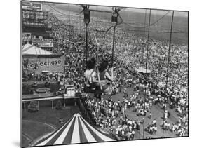 Beach Crowds as Seen from the Parachute Jump at Steeple Park, Coney Island, NY, 1950-null-Mounted Photo