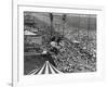 Beach Crowds as Seen from the Parachute Jump at Steeple Park, Coney Island, NY, 1950-null-Framed Photo