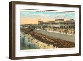 Beach, Crystal Palace, Galveston, Texas-null-Framed Art Print