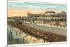 Beach, Crystal Palace, Galveston, Texas-null-Mounted Premium Giclee Print