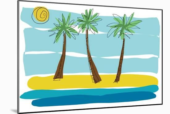 Beach Day Palms 1-Jan Weiss-Mounted Art Print