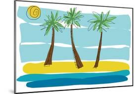 Beach Day Palms 1-Jan Weiss-Mounted Art Print
