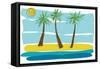 Beach Day Palms 1-Jan Weiss-Framed Stretched Canvas