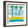 Beach Day Palms 2-Jan Weiss-Framed Art Print