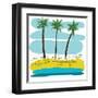 Beach Day Palms 2-Jan Weiss-Framed Art Print