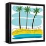 Beach Day Palms 2-Jan Weiss-Framed Stretched Canvas